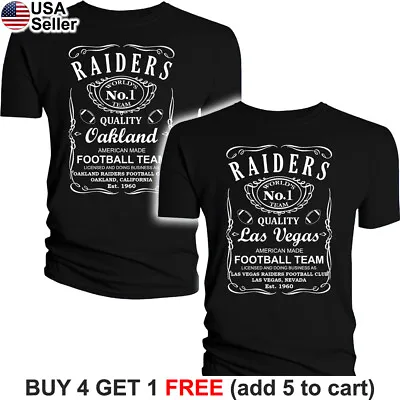 Las Vegas Raiders T-Shirt JD Whiskey Graphic Oakland Men Cotton Whisky • $15.25