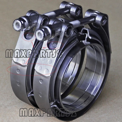 $45.90 • Buy 4inch V-Band Clamp & 304Stainless Steel Flange Kit For Turbo Exhaust Downpipe X2