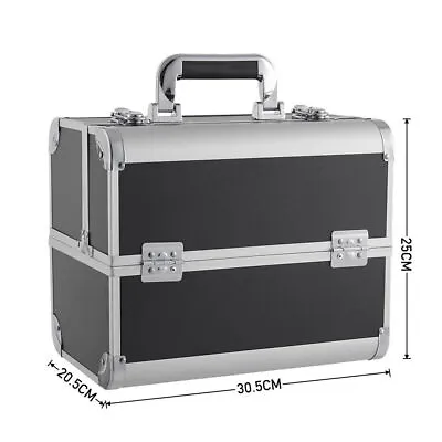 Aluminium XL Large Storage Beauty Box Make Up Nail Jewelry Cosmetic Vanity Case • £16.99