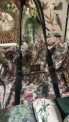 Large Big Butterfly BOTANICAL Flower Floral Print  Faux Leather Shopping Bag • £25