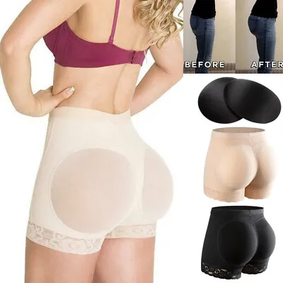 Big Butts Women Padded Bum Panties Shaper Enhancer Butt Lifter Lace Underwear UK • £14.79