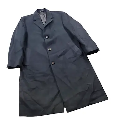 Lauren Ralph Lauren Black 100% Cashmere Overcoat Mens 44L 44 Large • $149.49