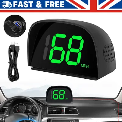 Car Digital GPS Speedo Speed MPH HUD Head Up Display Speedometer Universal UK • £10.86