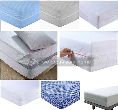 £14.39 • Buy ZIPPED Mattress Cover Matress Total Encasement Anti Bug Bed Protectors Full Zip