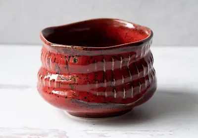 Handcrafted Ceramic Matcha Tea Bowl - Matcha Cup - Red Matcha Tea Bowl 14 Oz • $44.99