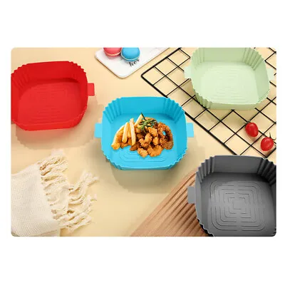 Safe Air Fryer Silicone Pot Basket Liners Non-Stick Oven Baking Tray Accessories • $6.99