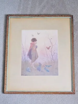 MARGARET TARRANT FRAMED PRINT WOODLAND FRIENDS VINTAGE 36 X 31cm • £60