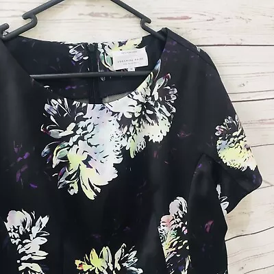 VERONIKA MAINE Top Blouse Size 14 Floral Short Sleeve Business Work Event • $35