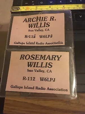 2 Vintage Badges Gallups Island Radio Assn  Sun Valley CA  Willlis • $7.11