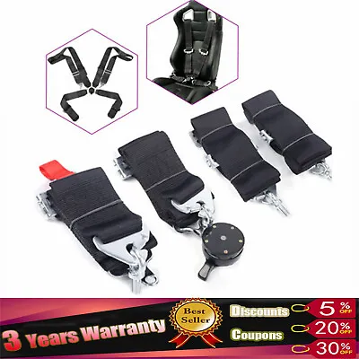 3 Inch 4 Point Quick Release Cam Lock Seat Belt Racing Harness Belt Black • $40.85