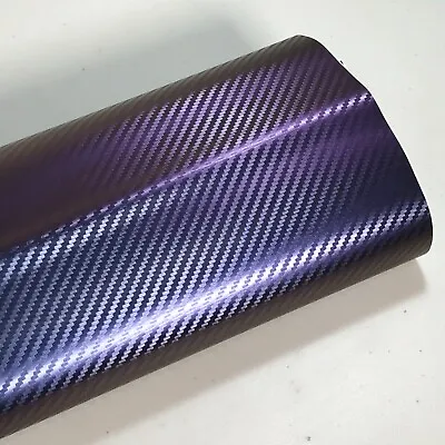 12  X 60  Carbon Fiber Purple Car Vinyl Wrap Auto Sticker Decal Film For Vehicle • $9.25