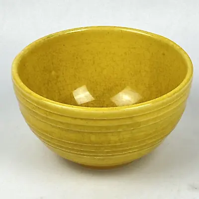 Rare McCoy Ribbed Mixing Nesting Bowl Yellow Speckled 6  Vintage • $28.03