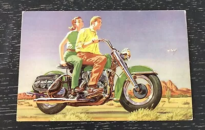 Vintage Harley Davidson Advertising Post Card 1953 Floor Models Motorcycle • $15.97