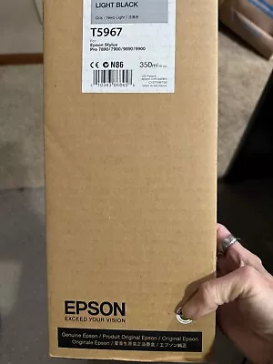 Epson Genuine T5967 Light Black Ink 350ML New Sealed Date: June 2015 • $48