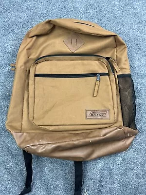 Dickies Backpack Brown Canvas Faux Leather Trim School Work • $9