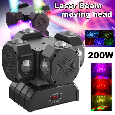 200W Laser Moving Head Light 16 LED RGBW Rotating Beam Lights Stage Lights DMX • $180.49