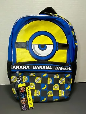 Minions Banana Kids Blue And Yellow Children School Backpack 17  One Size • $14.99