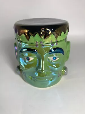 Martha Stewart Halloween Frankenstein Canister Ceramic Iridescent No Chips • $33