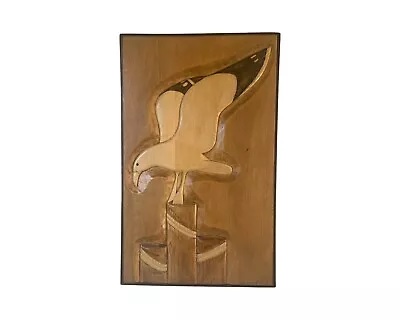 Mid Century Modern Postmodern Wood Wall Art Seagull Bird George Updegraff • $475