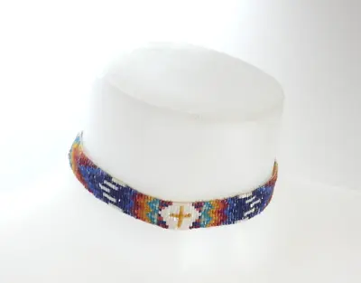 Beaded Choker Necklace Navajo Native American Festival Bohemian • £7.99