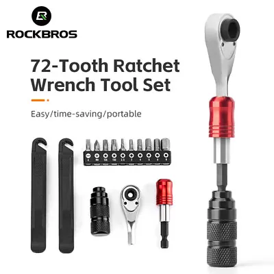 ROCKBROS Bike Tool Set 72-Tooth Ratchet Wrench Portable Aluminum Alloy Tool Kit • $16.99