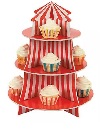 Bigtop Cupcake Stand Cardboard Cupcake Holder Carnival Theme Party Display • $8.95