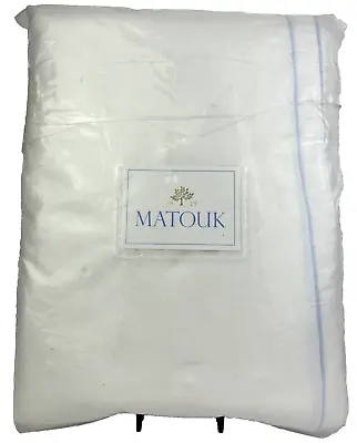 Matouk QUEEN FULL M124 Porto White Blue Duvet Cover Stonewashed Linen Portugal • $204.99