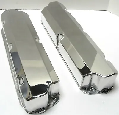 Polished Ford 289 302 351W Fabricated Valve Covers No Hole Short Bolt - SBF • $79.99