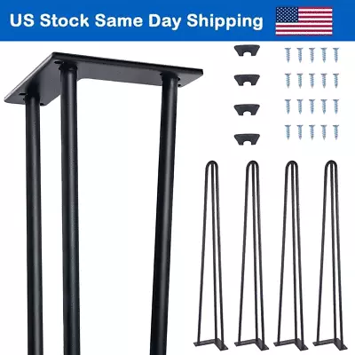 28  Hairpin Table Legs Set Of 4 Metal 3 Rods Heavy Duty DIY Desk Stand Sofa Legs • $28.86