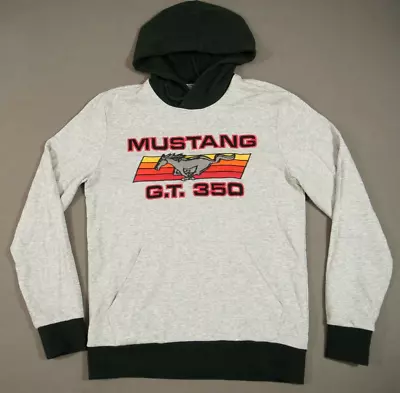 Lucky X Ford Mustang GT Hoodie Mens Small Gray Black Pulloved Lucky Brand Hooded • $9.50