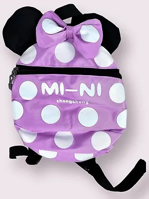 MI-NI Zhongsheng Mini Round Pink & White Polka Dot Backpack Toddler Walker • $13.50