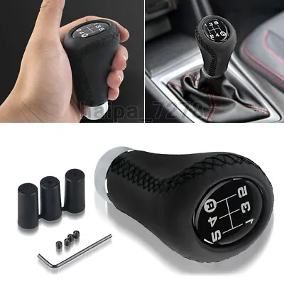 Universal 5 Speed Car Manual Shift Knob Gear Stick Shifter Lever Handle Leather • $13.98