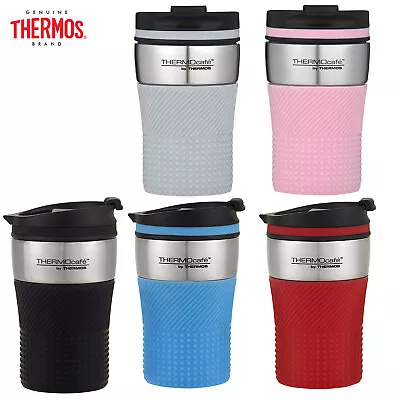 New THERMOS ThermoCafe Vacuum Insulated Travel Cup 200ml Coffee Cup Black Red • $22.99