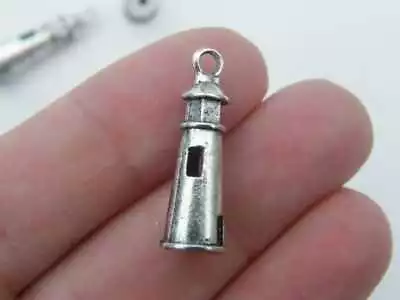 BULK 50 Lighthouse Pendants Antique Silver Tone FF637 • £8.95