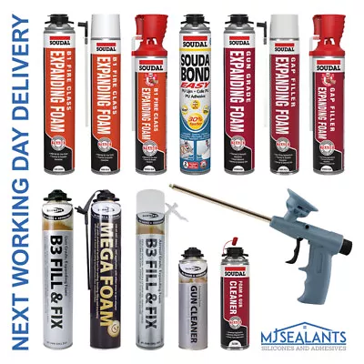 £4.99 • Buy Soudal & Bond It B1 & B3 Expanding Foam Gap Filler PU Adhesive Gun Cleaner
