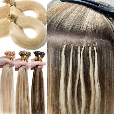 THICK Stick I Tip Remy Human Hair Extensions Pre Bonded Micro Ring Beads 1G/150G • $135.16