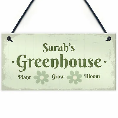 Personalised Greenhouse Decor Sign Gifts For Her Hanging Home Garden Signs • £5.99