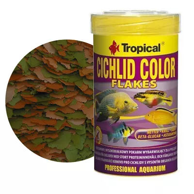 Tropical Cichlid Color Flakes Malawi Mbuna & Tanganyika Mix Flake Fish Food • £6.99