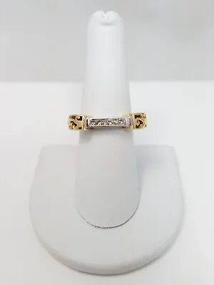 Vogue Modern 14k Two Tone Gold Natural Diamond Ring (9152) • $1074.60