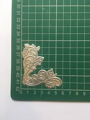 £8 • Buy Decorative Holly Corner Hot Foil Plate Die Stamp - 6.5 X 5.5cm - Brand New