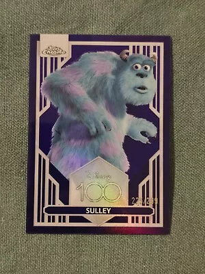 2023 Topps Chrome Disney 100 Sulley #84 Purple Refractor 225/299 Monsters Inc. • $1