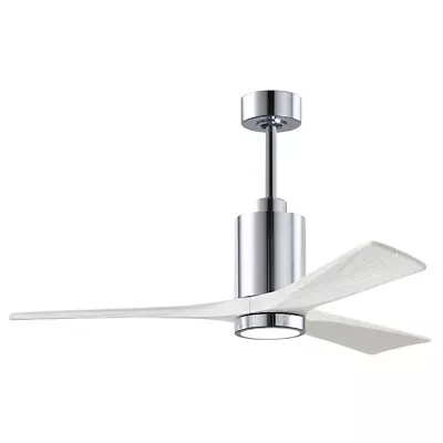 Matthews Fan Co. Patricia 3 52  LED Ceiling Fan Chrome/White - PA3-CR-MWH-52 • $873