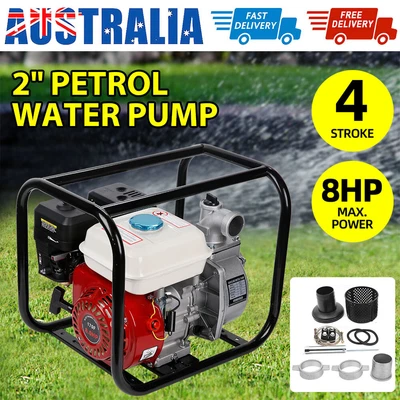 Water Pump Petrol 2 Fire Fighting 4-Stroke OHV 8HP 210CC High Flow Pressure Pump • $219.95