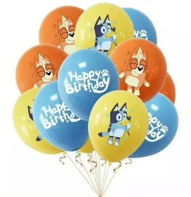 £2.99 • Buy 12  Bingo Bluey Kids Printed Latex Balloons Party Birthday Decorations UK.