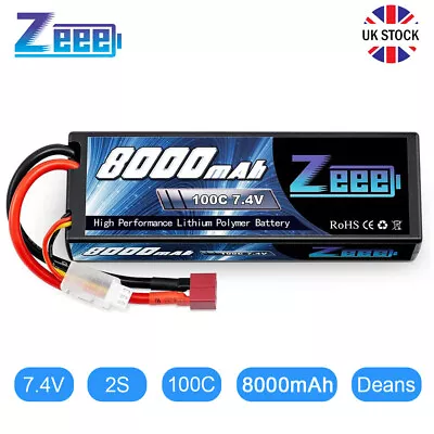 £42.99 • Buy Zeee 2S Lipo Battery 7.4V 100C 8000mAh Hardcase Deans T For RC Car Truck Truggy