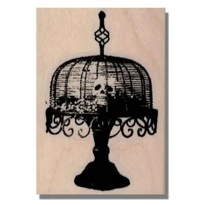 SPOOKY CAKE STAMP Rubber Stamp Skull Halloween Stamp Scary Skeleton Head • $9.49