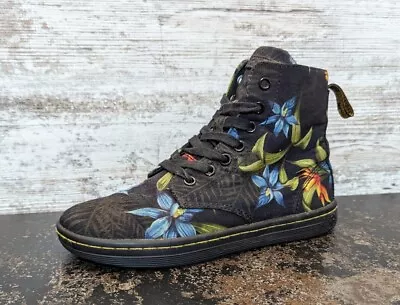 Womens Dr. Martens Hackney Sneakers Boots Sz 6 37 Used Floral Flowers Lace Up • $29.25