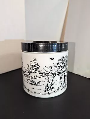 Vintage Coffee Container Milk Glass With Winter Science ChurchBarn • $8.88