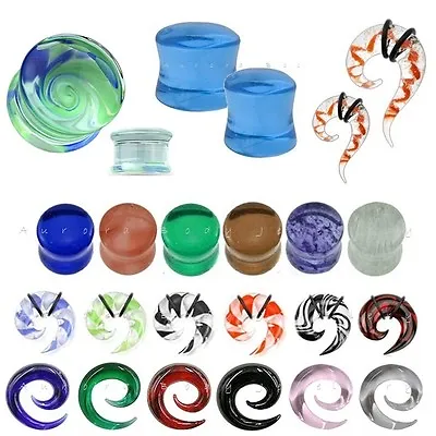 £5.99 • Buy Glass Ear Plug - Flesh Tunnel Expander Stretcher - Spiral Taper CHOICE OF SIZES