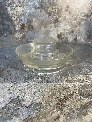 Vintage Glass Chicken Chick  Small Animal Poultry Jar Waterer Base #126997 Read • $5.99